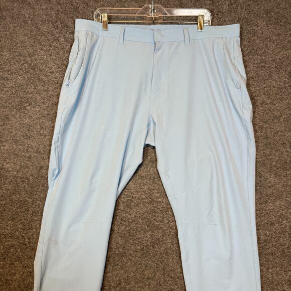 Fabletics Pants Mens 40x30 Blue Performance Stretch Golf Chino Tapered Flaw - Picture 3 of 15
